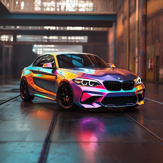 https://img.freepik.com/premium photo/rainbow colored bmw car with lights 1194579 14229.jpg